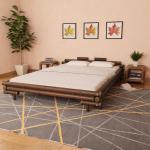Ciemnobrązowe Łóżka do sypialni bambusowe marki vidaxl 