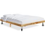 Brązowe Łóżka do sypialni na kółkach w stylu retro z litego drewna marki vidaxl 