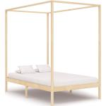 vidaXL Rama łóżka z baldachimem, lite drewno sosnowe, 140 x 200 cm