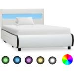 Białe Łóżka do sypialni z szufladami w nowoczesnym stylu ze skóry syntetycznej marki vidaxl 