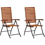 Brązowe Krzesła ogrodowe rozkładane - 2 sztuki akacjowe marki vidaxl 