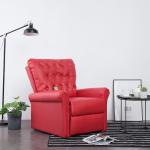 Czerwone Fotele masujące rozkładane ze skóry syntetycznej marki vidaxl 