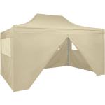 vidaXL Rozkładany namiot z 4 ścianami bocznymi 3x4,5 m, kremowy