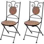 vidaXL Składane krzesła bistro, 2 szt., ceramiczne, terakota