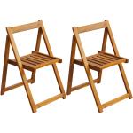 Brązowe Krzesła ogrodowe rozkładane - 2 sztuki akacjowe marki vidaxl 