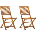 Brązowe Krzesła ogrodowe rozkładane - 2 sztuki w nowoczesnym stylu akacjowe marki vidaxl 