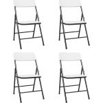 Białe Krzesła ogrodowe rozkładane - 4 sztuki marki vidaxl 