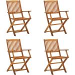 Brązowe Krzesła ogrodowe rozkładane - 4 sztuki w nowoczesnym stylu akacjowe marki vidaxl 