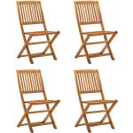 Brązowe Krzesła ogrodowe rozkładane - 4 sztuki w nowoczesnym stylu akacjowe marki vidaxl 