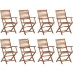 Brązowe Krzesła ogrodowe rozkładane - 8 sztuk w nowoczesnym stylu akacjowe marki vidaxl 