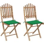 Zielone Krzesła ogrodowe z poduszkami - 2 sztuki z poliestru marki vidaxl 