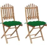 Zielone Krzesła ogrodowe z poduszkami - 2 sztuki z poliestru marki vidaxl 