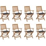 Krzesła ogrodowe z poduszkami - 8 sztuk w nowoczesnym stylu akacjowe marki vidaxl 