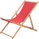 Czerwone Leżaki plażowe drewniane marki vidaxl 