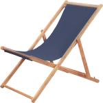 Niebieskie Leżaki plażowe drewniane marki vidaxl 