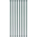 vidaXL Słupki ogrodzeniowe, 10 szt., 1 m, metalowe, zielone