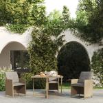 Beżowe Stoły ogrodowe  w nowoczesnym stylu z polirattanu marki vidaxl 