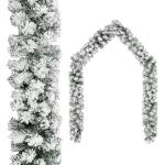 vidaXL Świąteczna girlanda pokryta śniegiem, zielona, 10 m, PVC