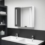 Białe Szafki łazienkowe z lustrem z połyskiem z melaminy marki vidaxl 