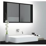 Czarne Szafki łazienkowe z lustrem w nowoczesnym stylu marki vidaxl 