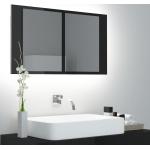 Czarne Szafki łazienkowe z lustrem w nowoczesnym stylu marki vidaxl 