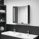 Czarne Szafki łazienkowe z lustrem z połyskiem z melaminy marki vidaxl 