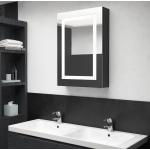 Czarne Szafki łazienkowe z lustrem z melaminy marki vidaxl 