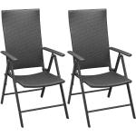 Czarne Krzesła ogrodowe sztaplowane - 2 sztuki z polirattanu marki vidaxl 