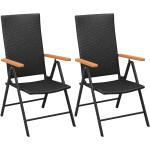 Czarne Krzesła ogrodowe sztaplowane - 2 sztuki z WPC marki vidaxl 