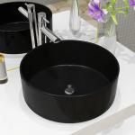 Czarne Umywalki okrągłe w nowoczesnym stylu marki vidaxl 