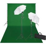vidaXL Zestaw do studia fotograficznego: zielone tło 6 x 3 m i światła
