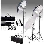 vidaXL Zestaw oświetleniowy do studio ze statywami i parasolkami