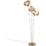 Vintage lampa podłogowa złota 3-punktowa - Botanica Kringel