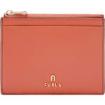 Pomarańczowe Etui na karty kredytowe damskie eleganckie marki FURLA 