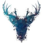Niebieskie Plakaty graficzne z motywem jeleni marki Wee Blue Coo 