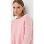 Weekend Max Mara sweter z domieszką wełny damski kolor różowy lekki