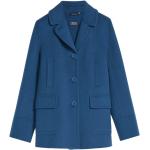 Niebieskie Płaszcze wełniane w stylu marynistycznym wełniane marki Max Mara 