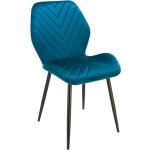 Przecenione Niebieskie Krzesła do jadalni tapicerowane aksamitne marki ELIOR 