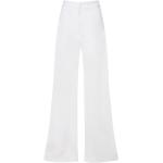 Białe Lniane spodnie damskie marki Dries van Noten w rozmiarze M 