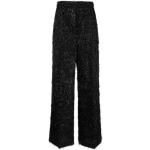 Czarne Szerokie spodnie damskie z połyskiem marki FABIANA FILIPPI w rozmiarze M 