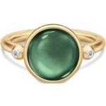 Zielone Złote pierścionki piaskowane satynowe marki Julie Sandlau w rozmiarze 20 