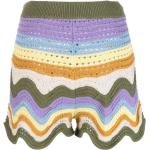 Wielokolorowe Krótkie spodnie damskie z falbankami w paski bawełniane na lato marki Zimmermann w rozmiarze M 
