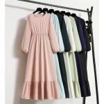 Brązowe Sukienki do pracy damskie do prania ręcznego w stylu casual bawełniane na wiosnę w rozmiarze XL 