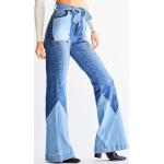 Niebieskie Jeansy dzwony damskie dżinsowe na wiosnę w rozmiarze XL 