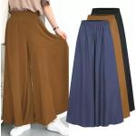 Granatowe Szerokie spodnie damskie do prania ręcznego luźne na wiosnę w rozmiarze XL 