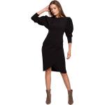 Czarne Sukienki wizytowe damskie z elastanu marki MOE w rozmiarze XL 