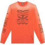 Pomarańczowe Bluzy z kapturem męskie eleganckie marki Diesel w rozmiarze M 