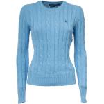 Niebieskie Swetry z okrągłym dekoltem damskie eleganckie marki POLO RALPH LAUREN Big & Tall w rozmiarze XL 