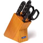 Arcos Seria Maitre – zestaw noży kuchennych 5 sztuk (4 noże + 1 nożyczki) – ostrze ze stali nierdzewnej Nitrum – uchwyt z polipropylenu – blok drewniany, czarny