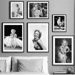Wystrój domu w stylu nordyckim do salonu płótno gwiazda filmowa Marilyn Monroe obrazy grafika ścienna plakat zdjęcia dekoracja z nadrukiem